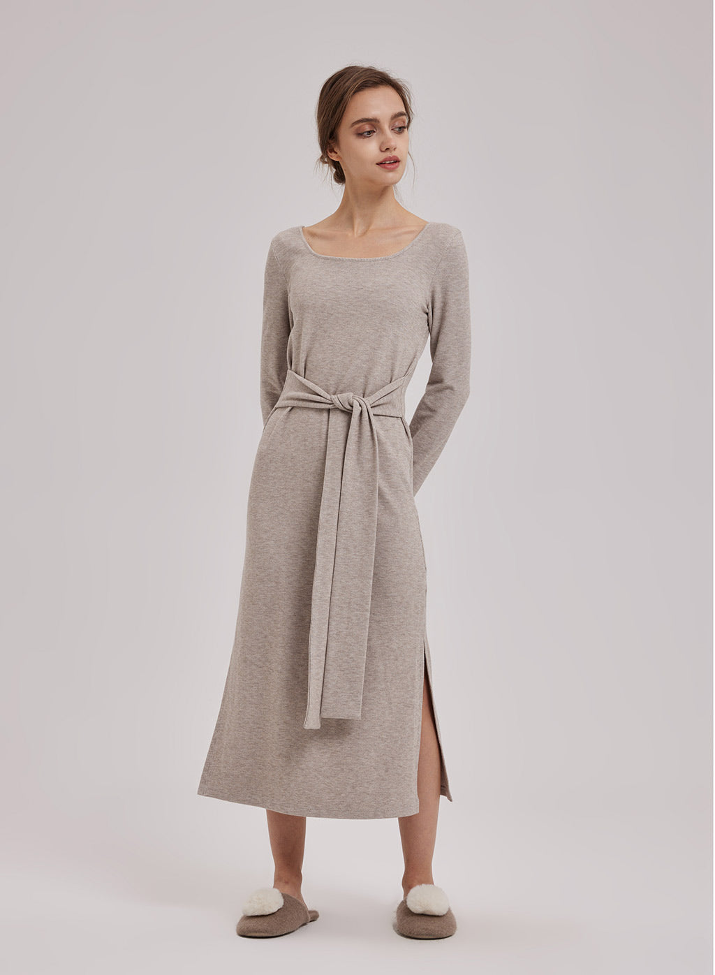 NAP Belted Knit Bodycon Dress