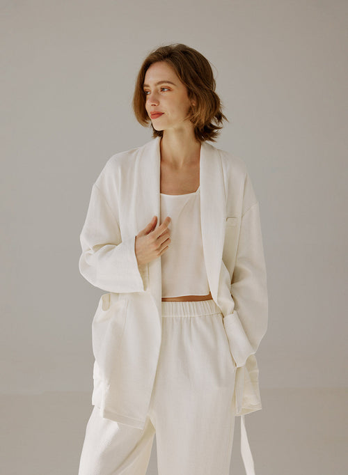 Belted Linen Blazer