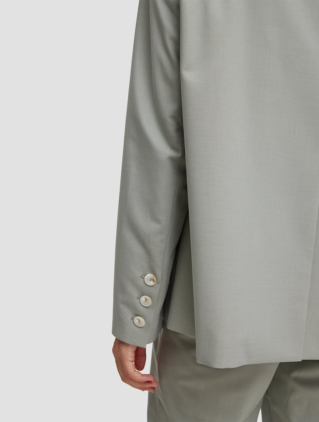Boxy two button blazer- detail- Pale green