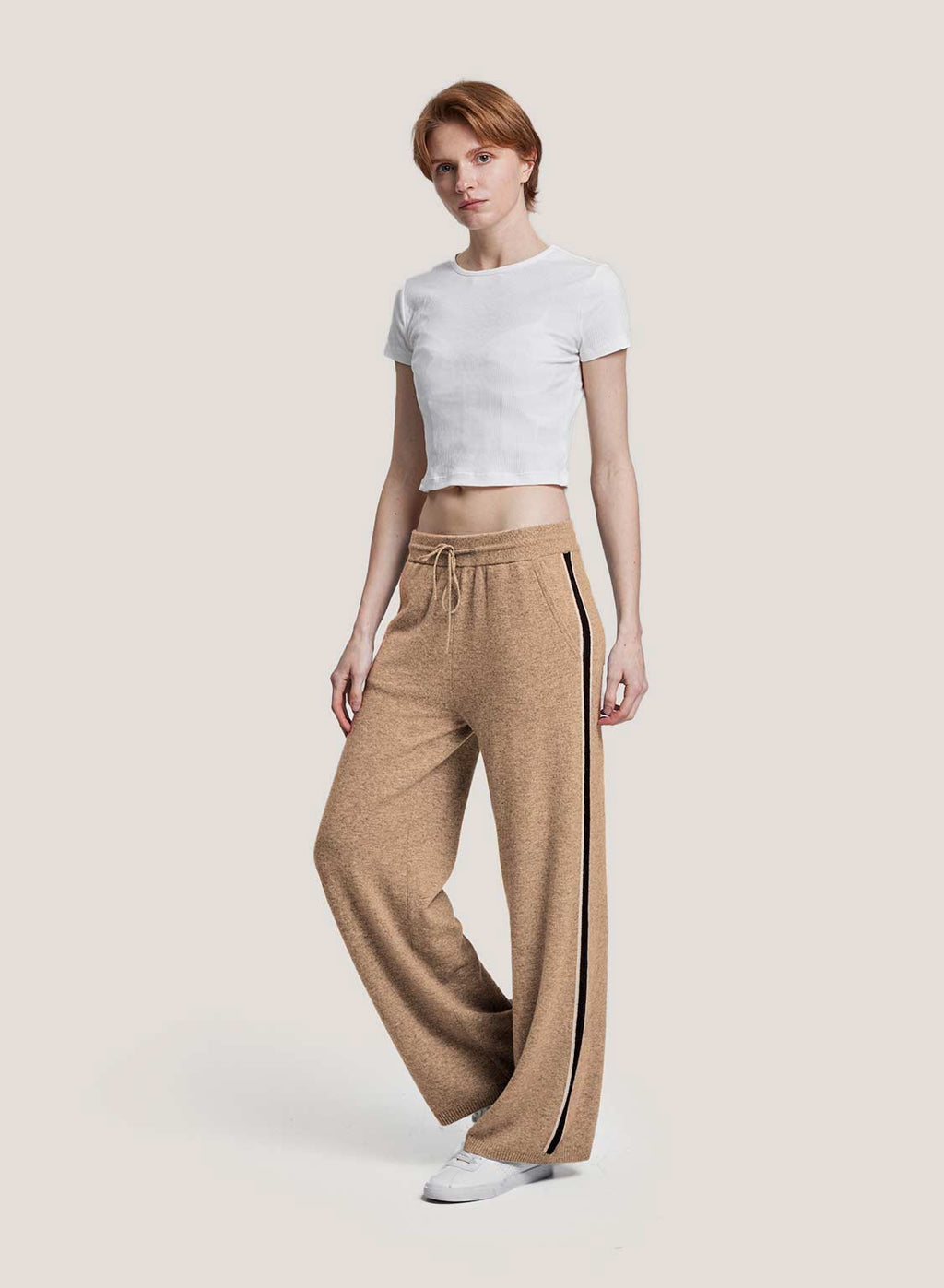 Pure Merino Wool Racer Stripe Track Pants