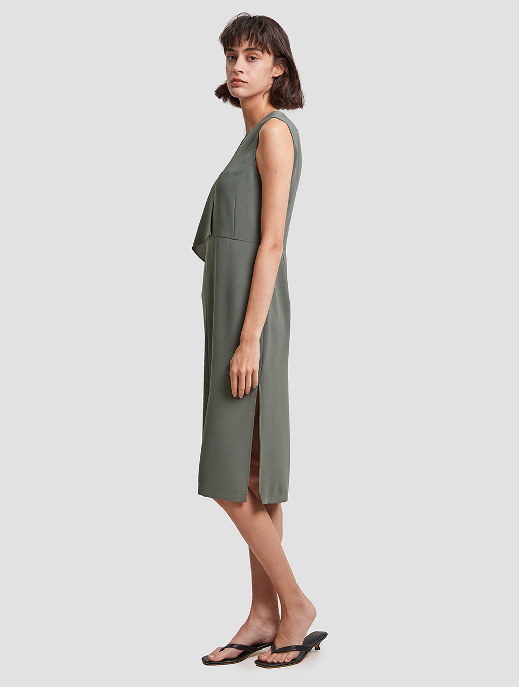 Cape Tube Dress-side-pine green