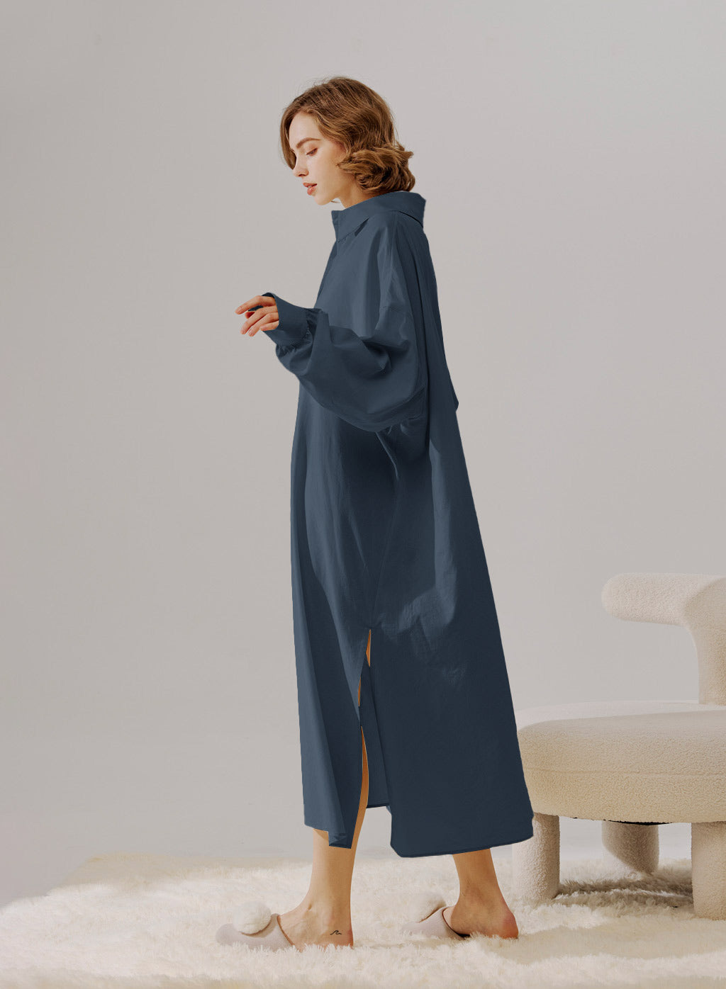 Cotton Shirt Midi Dress