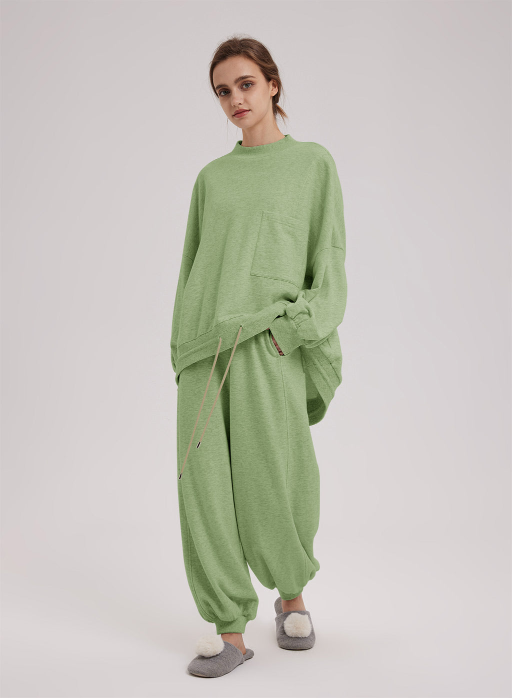 Dividing line pocket sweatpants