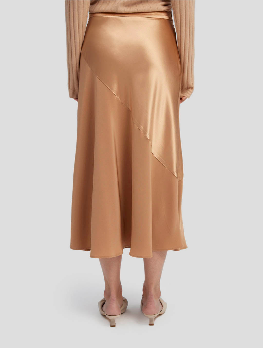 Flared Midi Skirt-back- Sandstone3