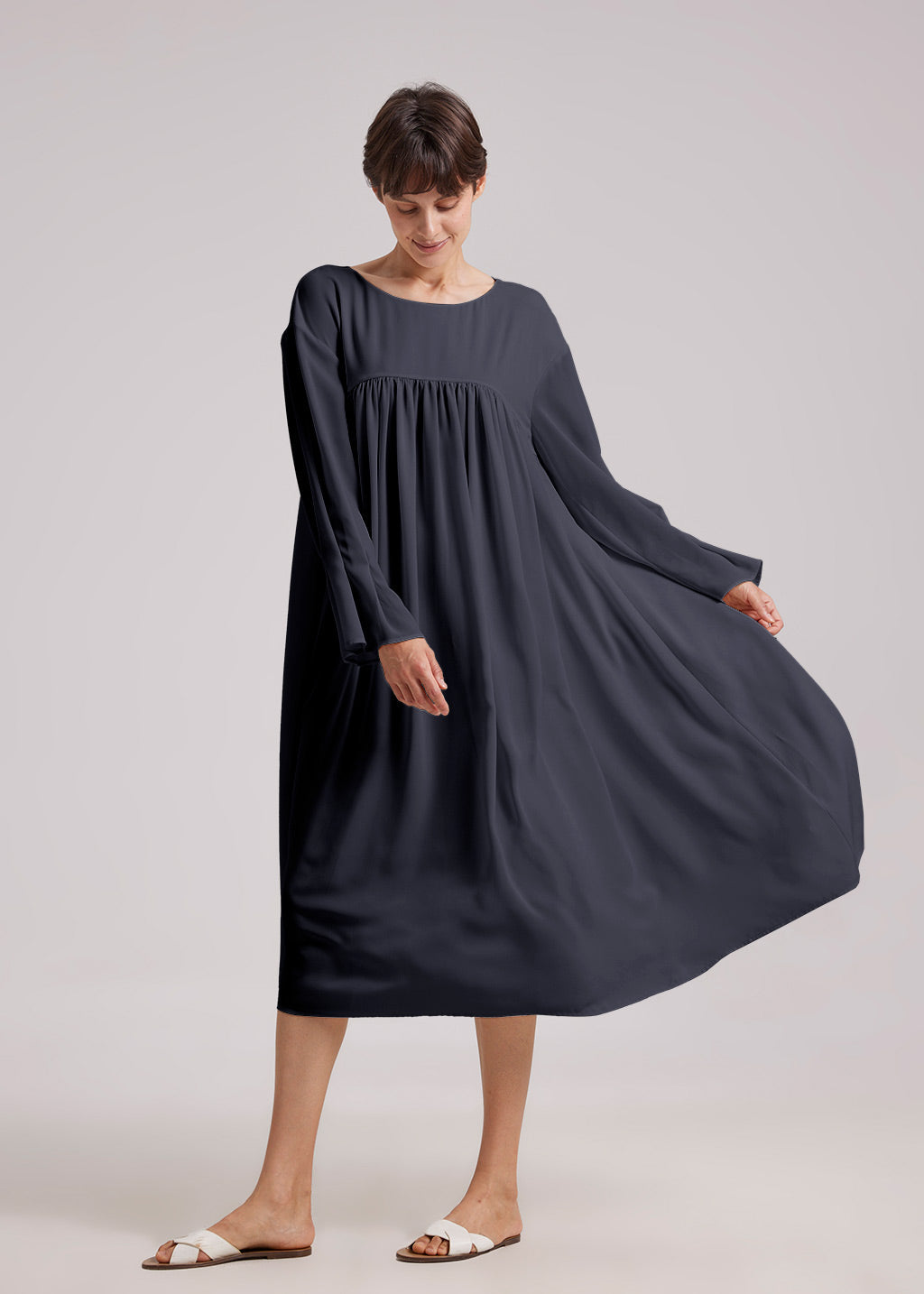 Flowy Pleated Midi Dress