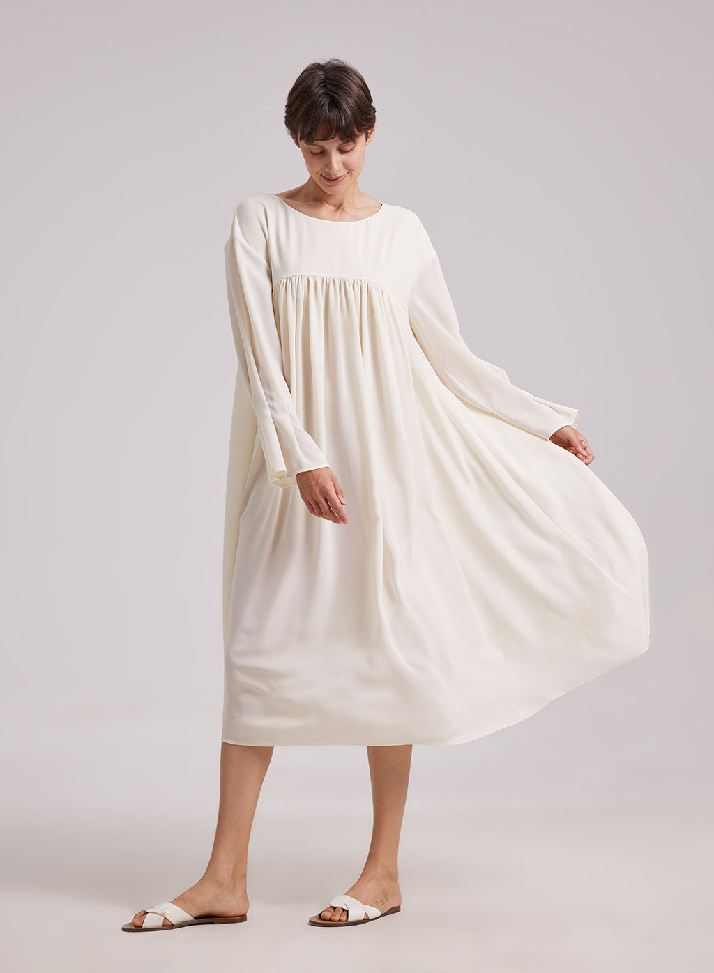 Flowy Pleated Midi Dress