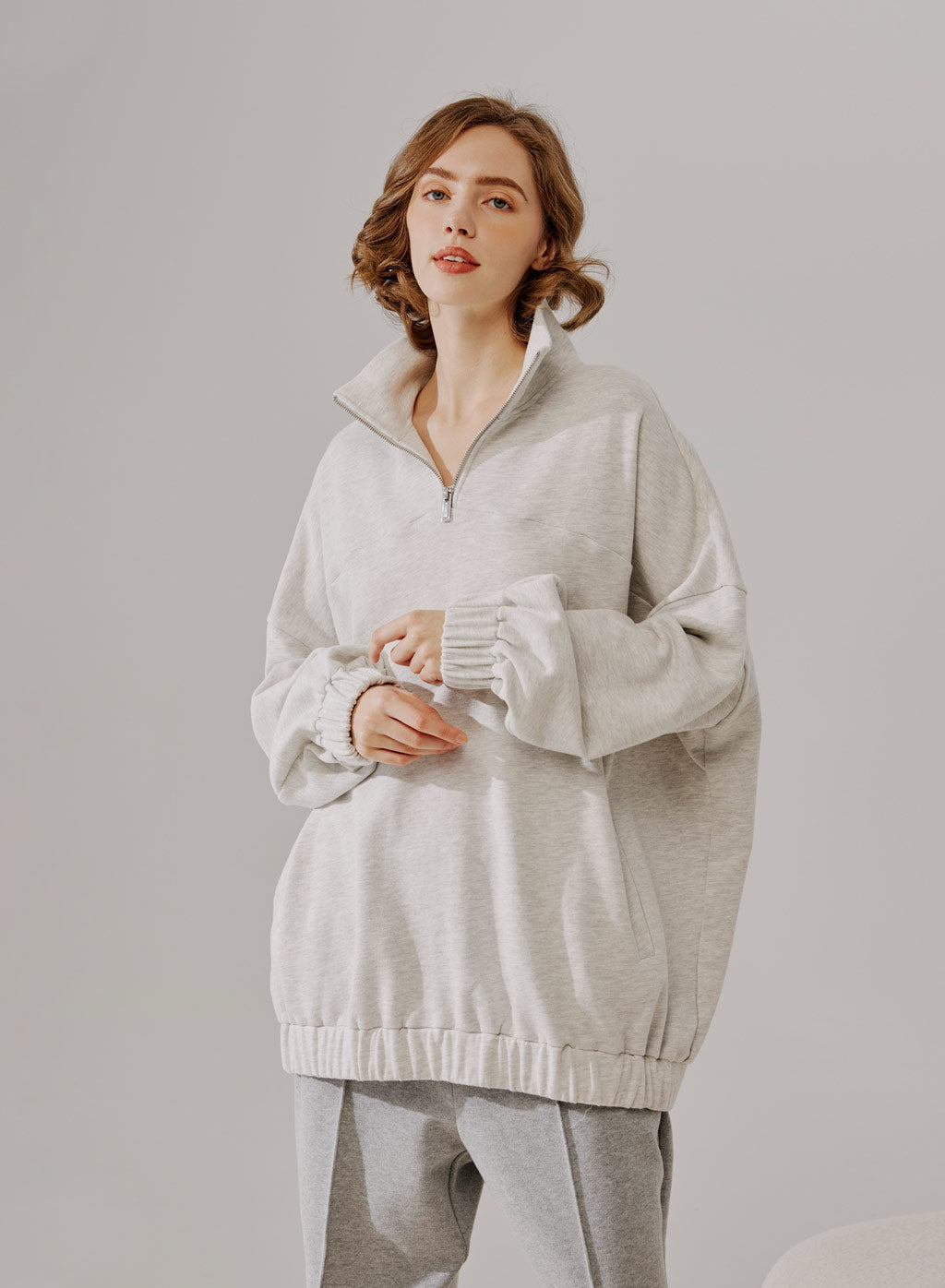 Half-Zip Cotton Jumper