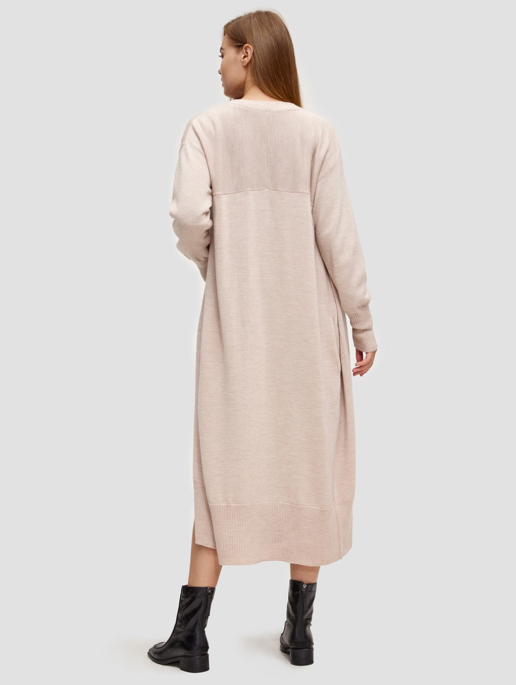 Maxi Open-front Cardigan-back-cream