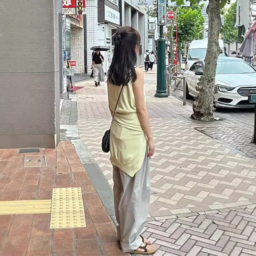 est cardigan suit women's 2025 spring and autumn new round neck sleeveless vest V neck long sleeve cardigan women