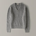 autumn and winter new V-neck alpaca wool knitted sweater loose and versatile fashion thin sweater women