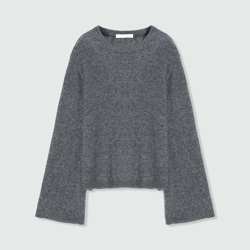 Skin Enjoy Cloud Mulberry Silk Cashmere Extremely Simple Classic Air Crew Neck Hooded Knitted Sweater