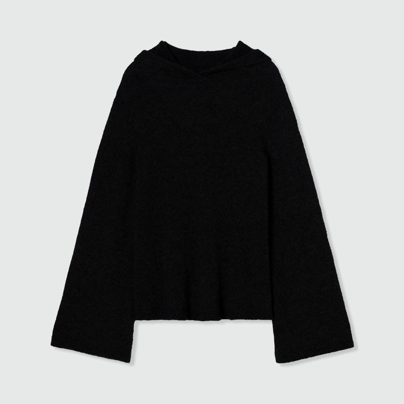 Skin Enjoy Cloud Mulberry Silk Cashmere Extremely Simple Classic Air Crew Neck Hooded Knitted Sweater