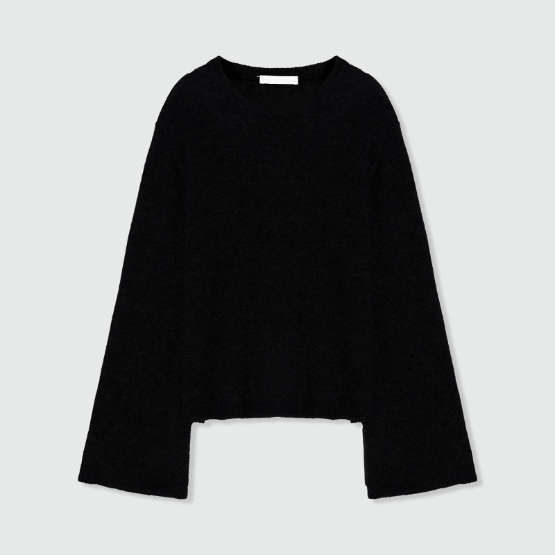 Skin Enjoy Cloud Mulberry Silk Cashmere Extremely Simple Classic Air Crew Neck Hooded Knitted Sweater