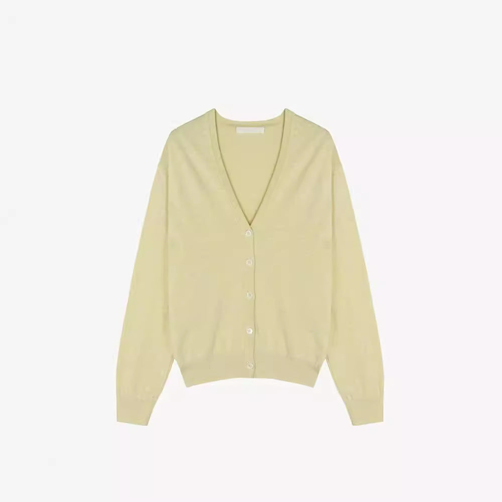 est cardigan suit women's 2025 spring and autumn new round neck sleeveless vest V neck long sleeve cardigan women