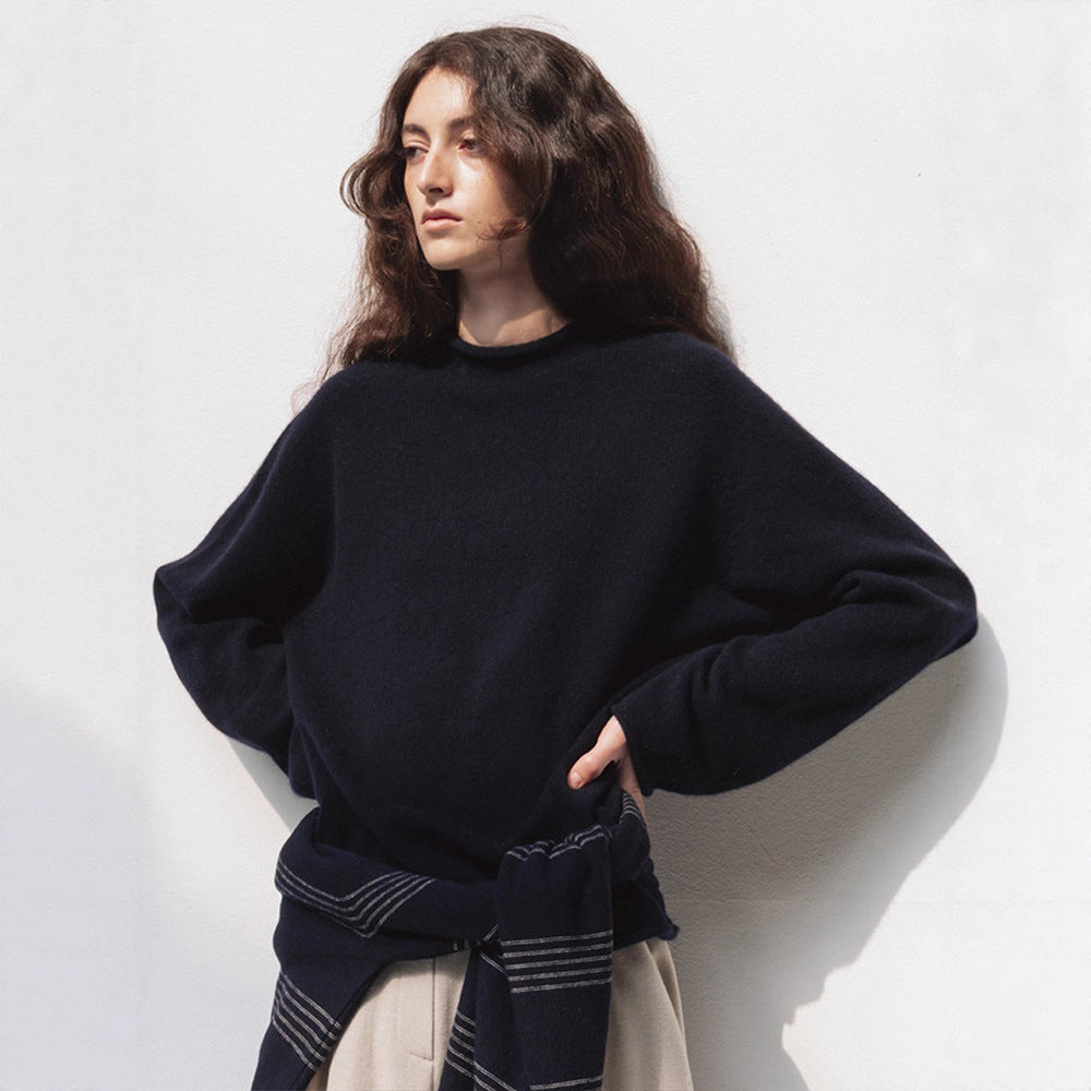 Sweater women's 2025 autumn and winter new high-end, semi-turtleneck wool knitted sweater top