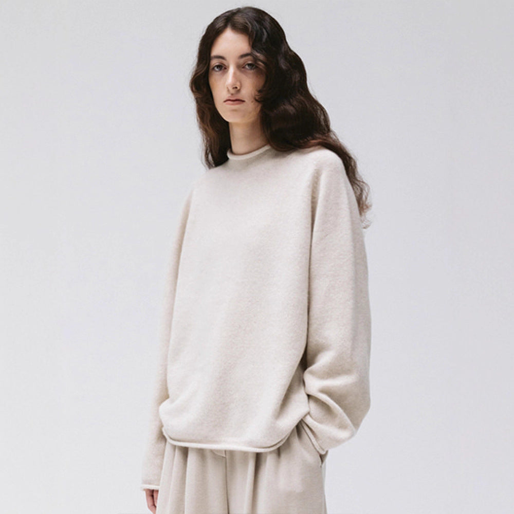 Sweater women's 2025 autumn and winter new high-end, semi-turtleneck wool knitted sweater top