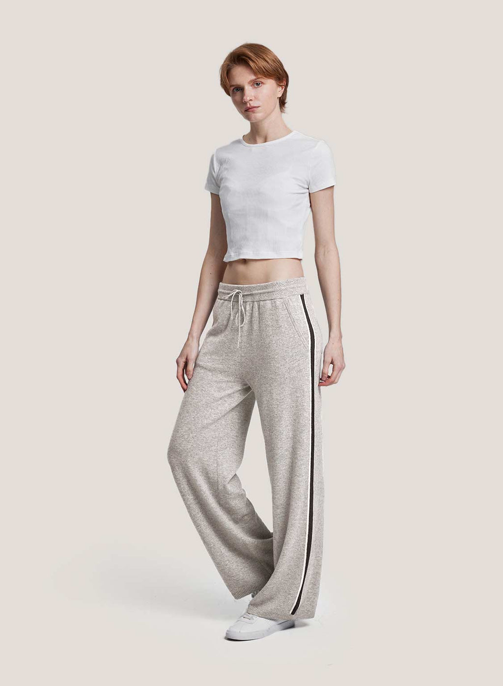 Pure Merino Wool Racer Stripe Track Pants