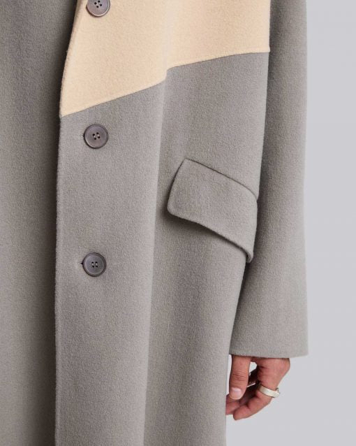 1 ×Paneled Cashmere Coat