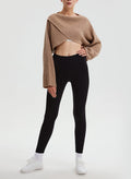 Ribbed Wrap Wool Sweater