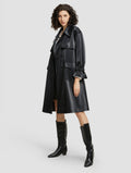 Shiny Double-breasted Trench Coat