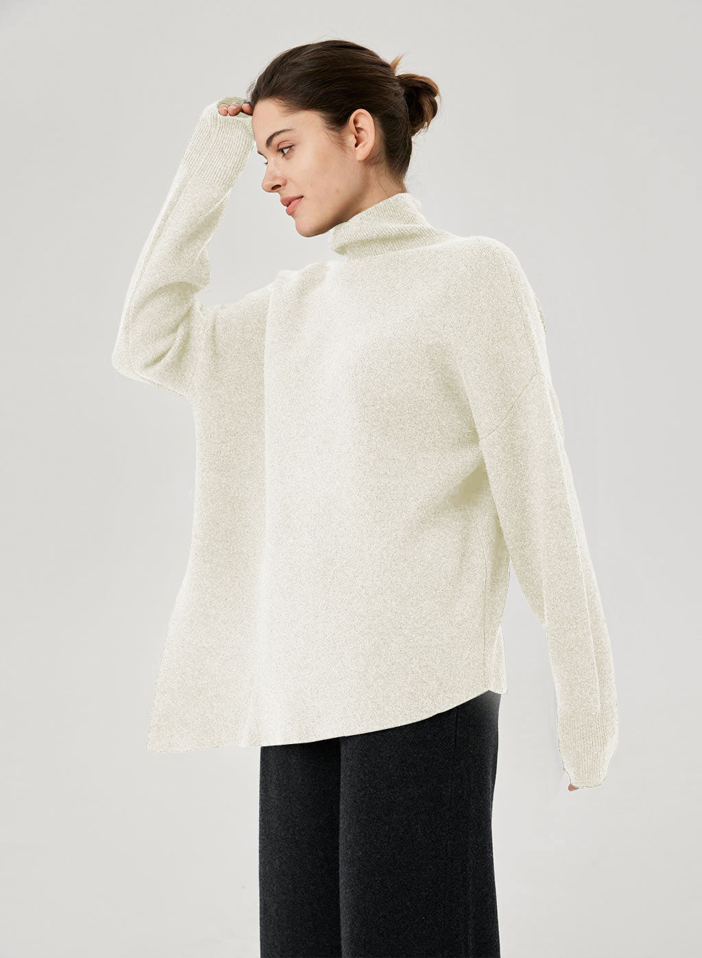 Slant Turtleneck Sweater