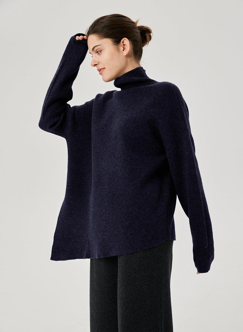 Slant Turtleneck Sweater