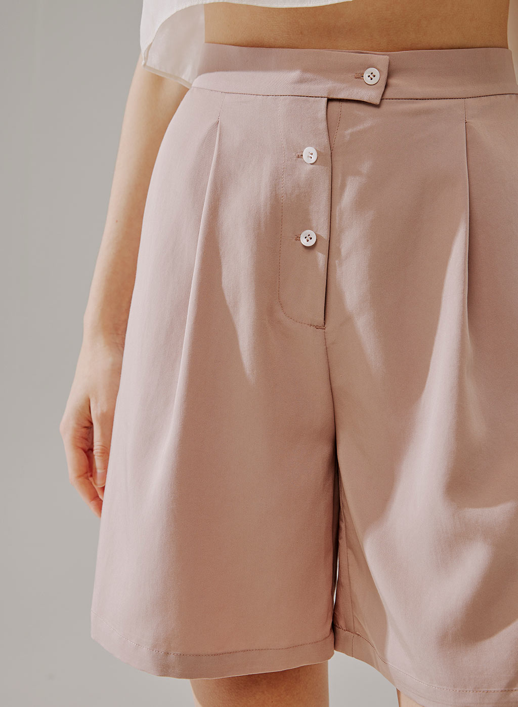 High Waist Gathered Shorts