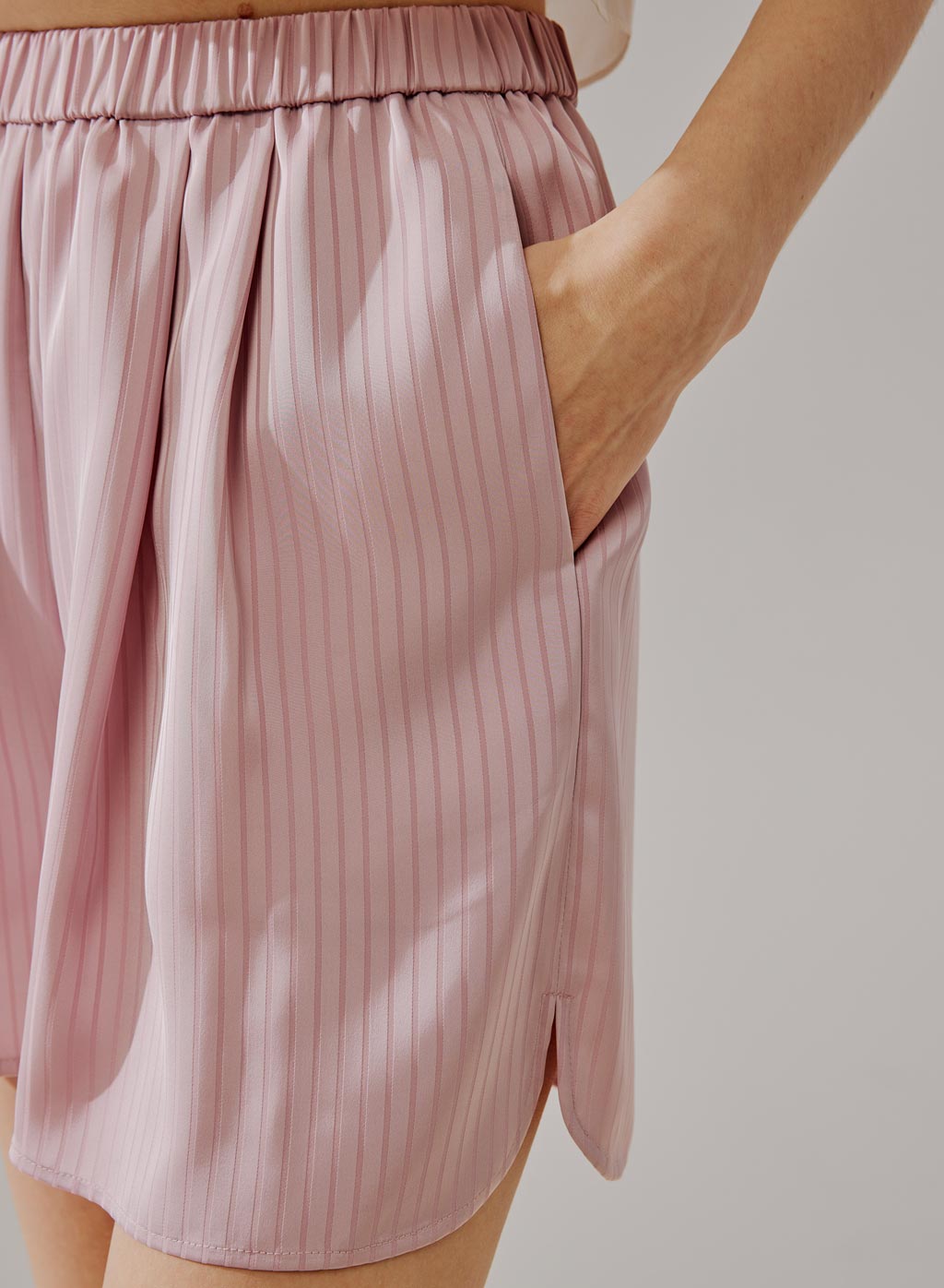 Silky Striped Shorts