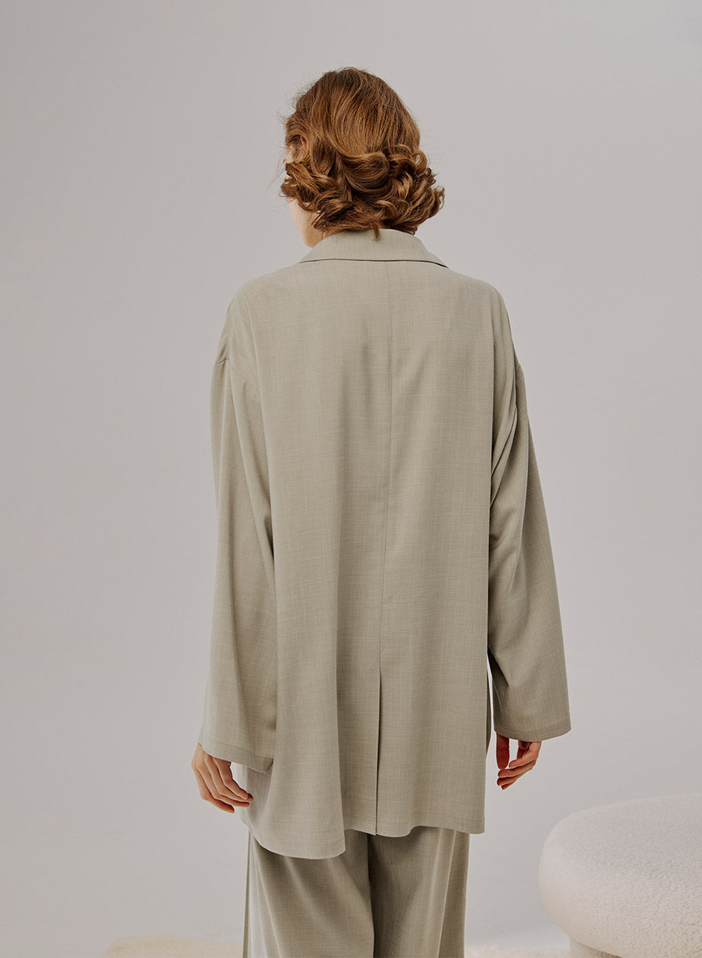 Oversized One-Button Blazer