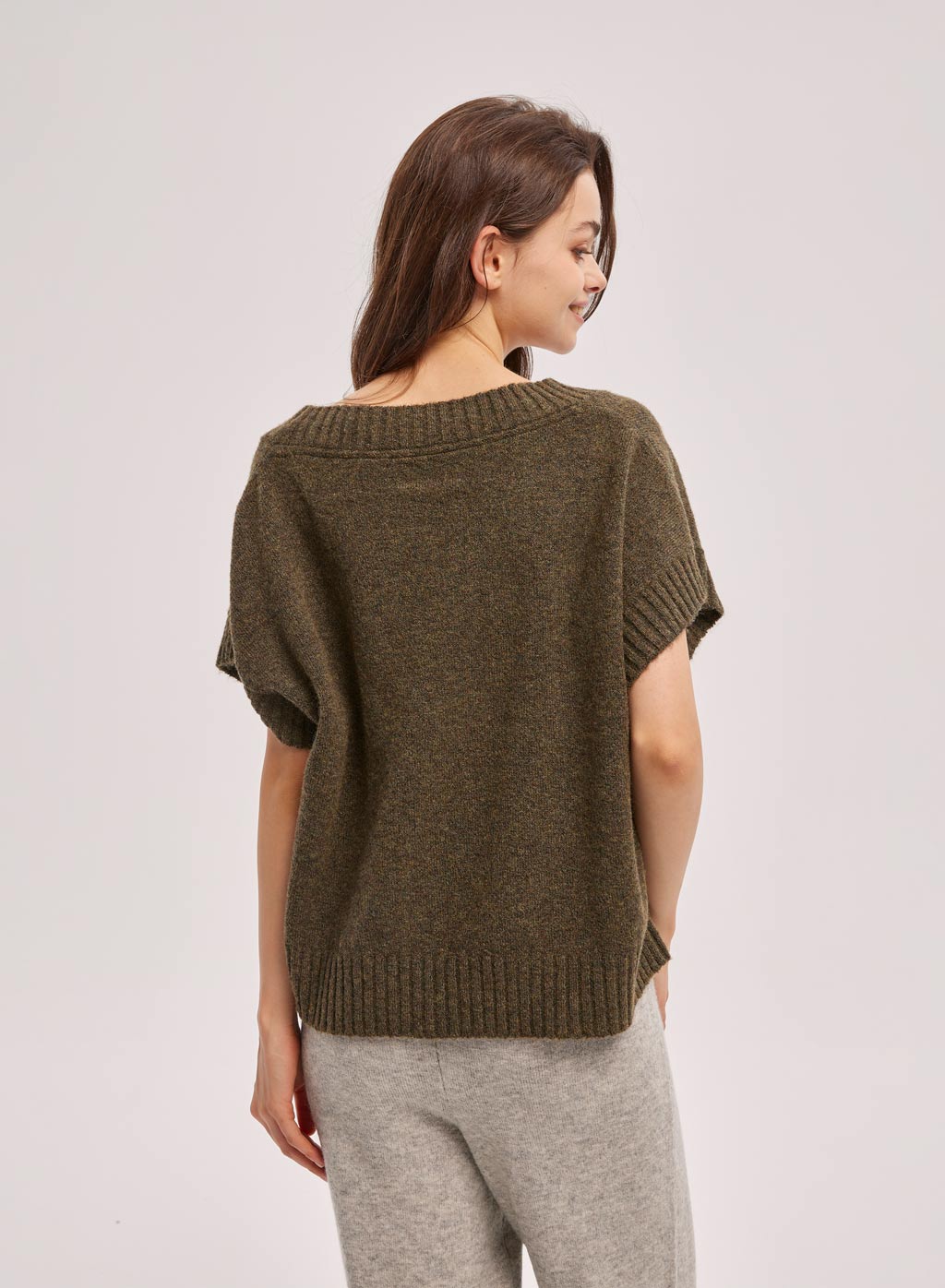 Cape Sleeve V-Neck Sweater