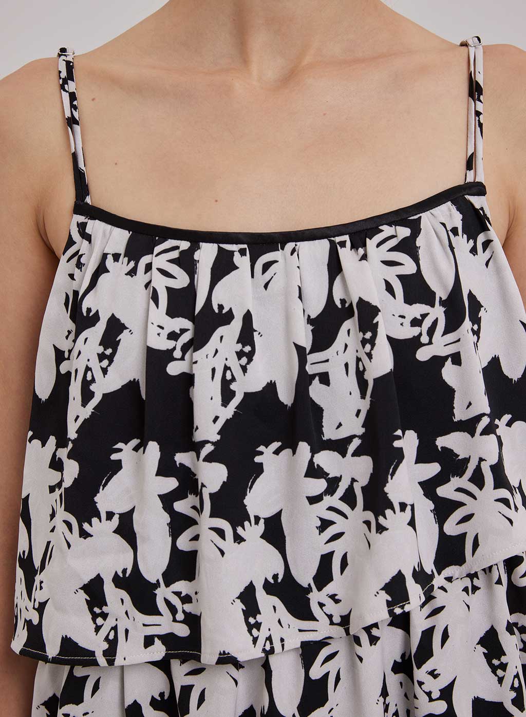 Tiered Floral-Print Dress