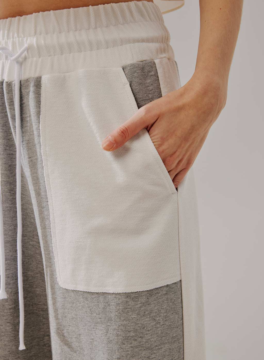 Two-Tone Wide Leg Pants