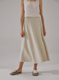 Button Front Slit Skirt