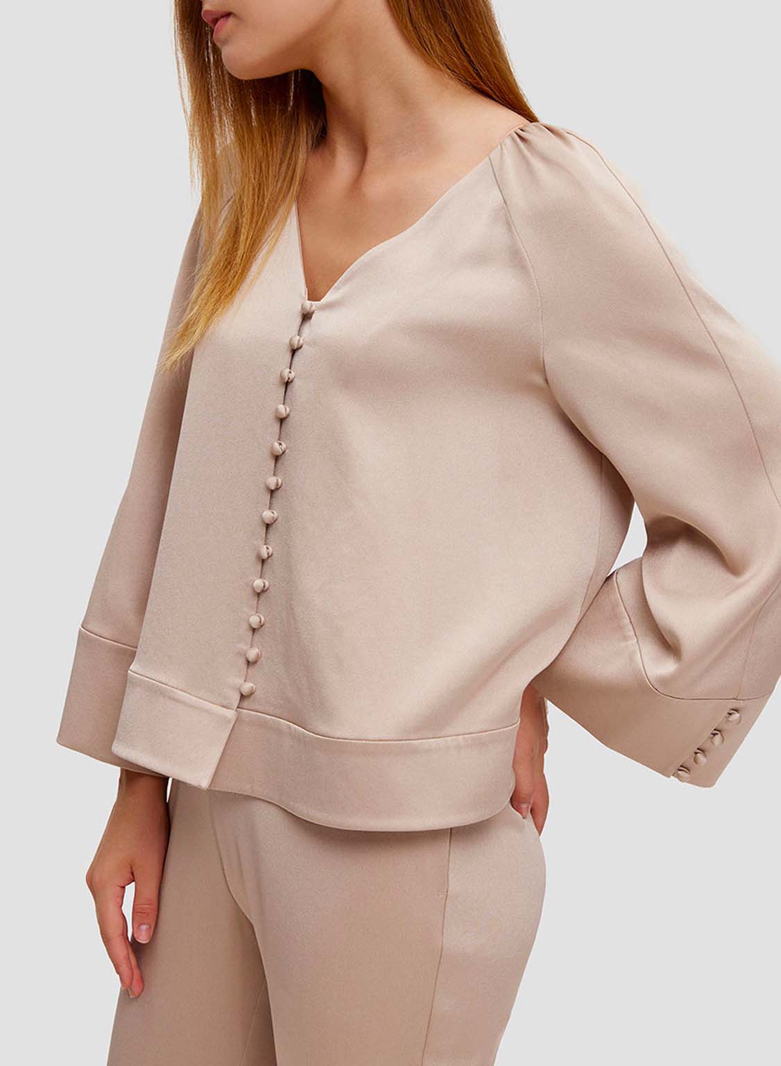Buttoned Satin Blouse