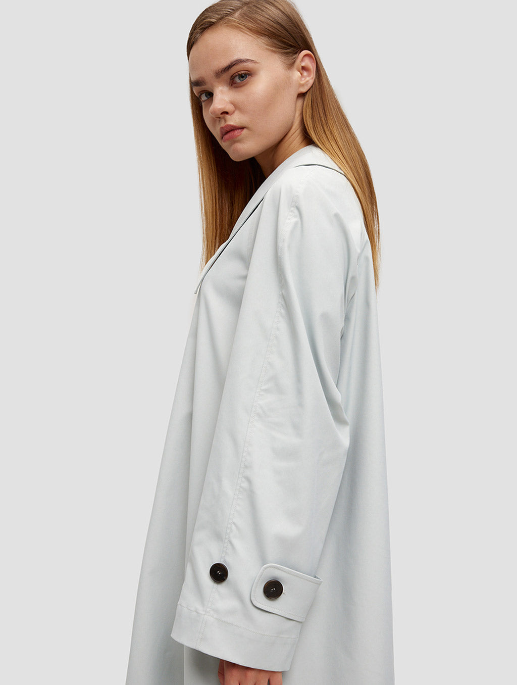 buttoned tent coat-side-light cyan