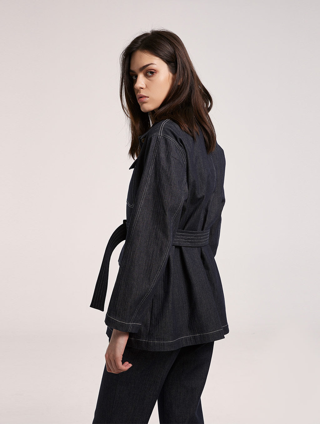 Cargo Belted Denim Jacket