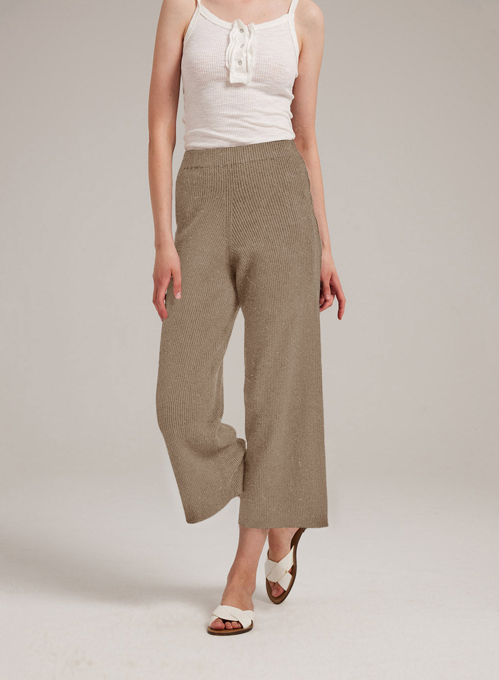 Cashmere Blend Wide-Leg Pants