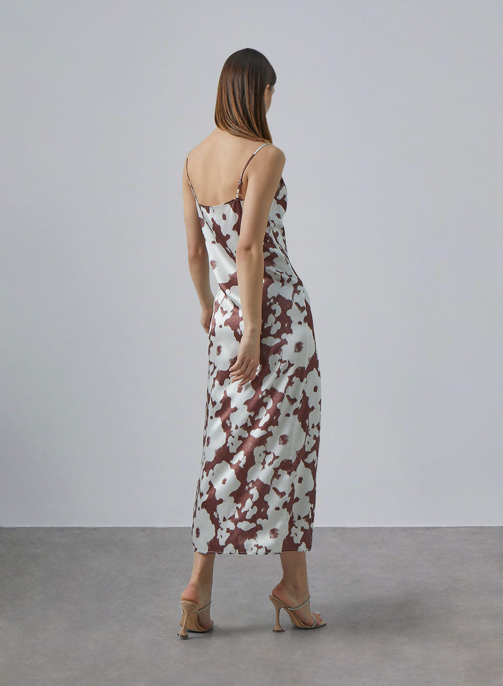 Classic High Slit Silk Slip Dress