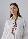 Coin Dot Print Silk Slender Scarf
