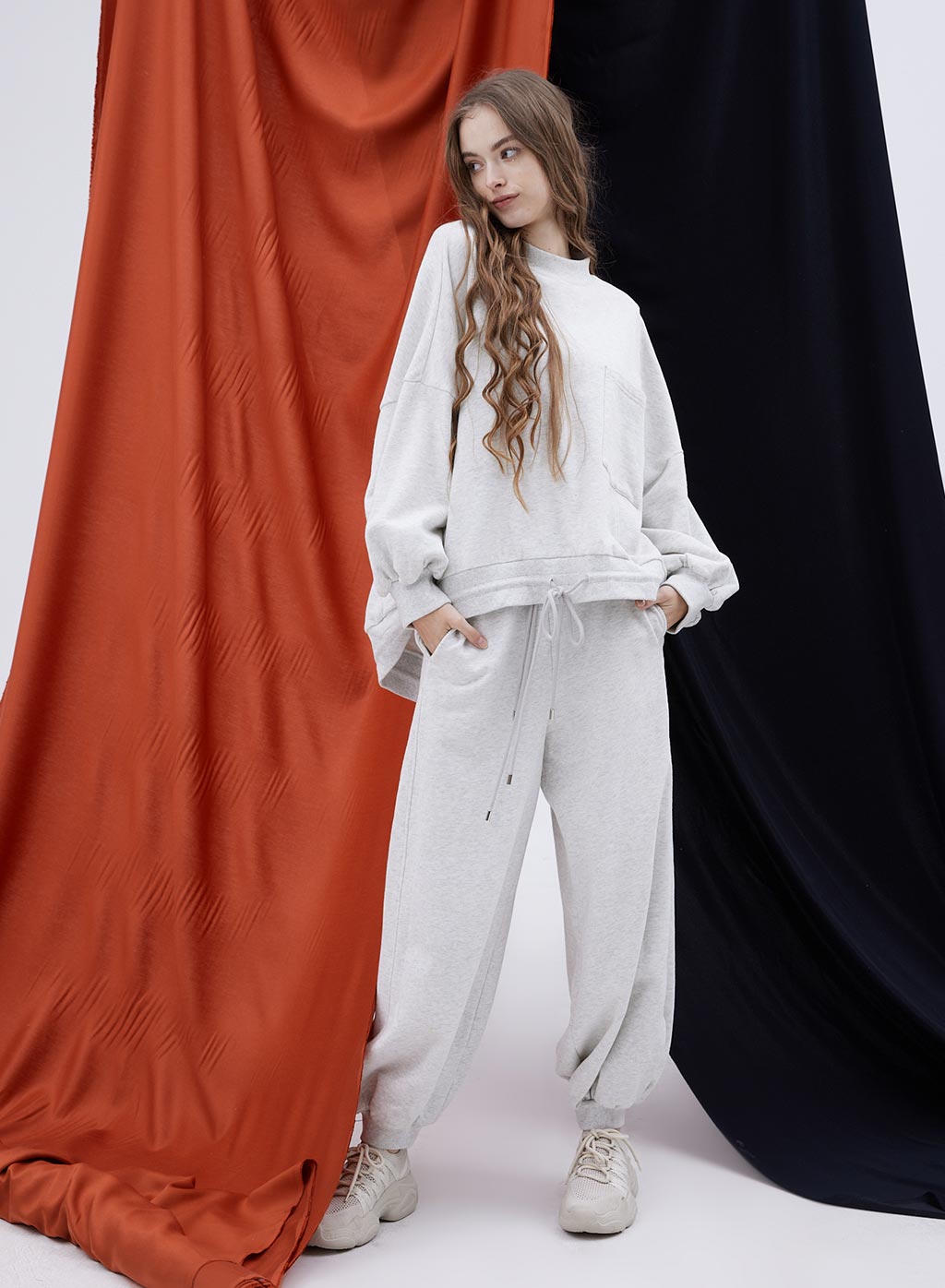 Dividing line pocket sweatpants