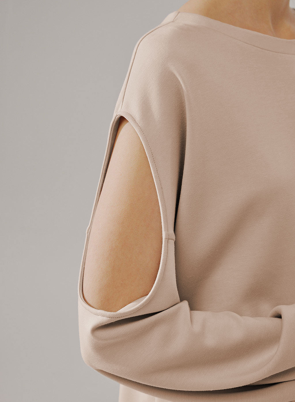 Cut Out Sleeve Sweatshirt