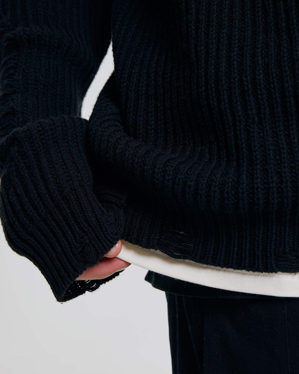 1 × Distressed Crewneck Sweater