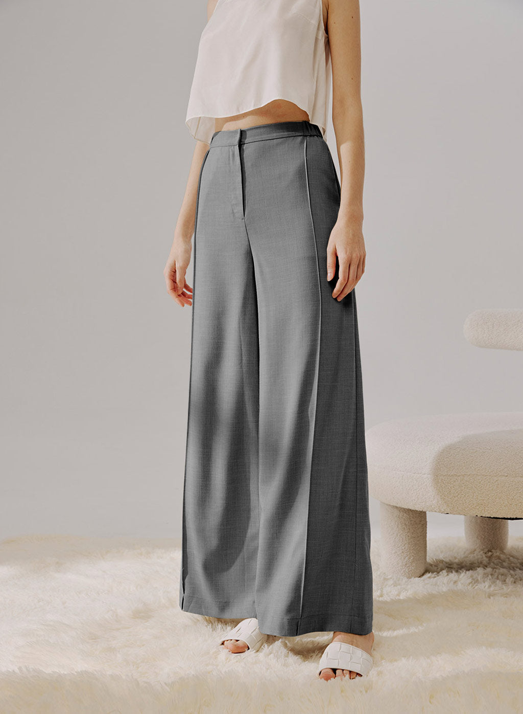 NAP Fold Pleated Wide-Leg Pants