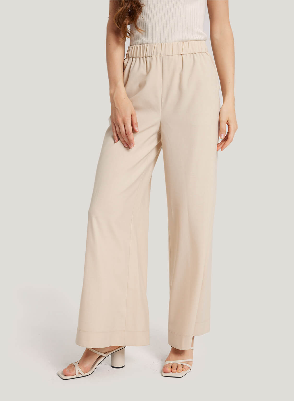 GH Wide-Leg Wool-Blend Pants