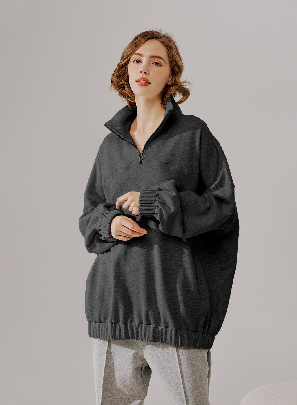 Half-Zip Cotton Jumper