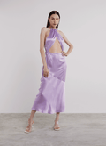 Halterneck Mermaid Silk Midi Dress
