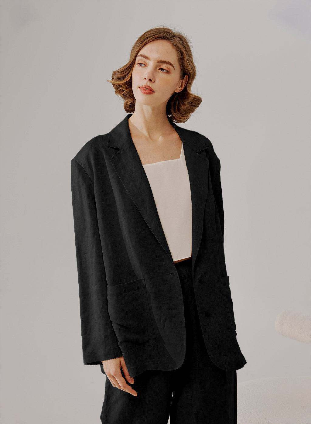 Linen Button-Up Blazer
