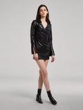 Matte Leather Mini Dress