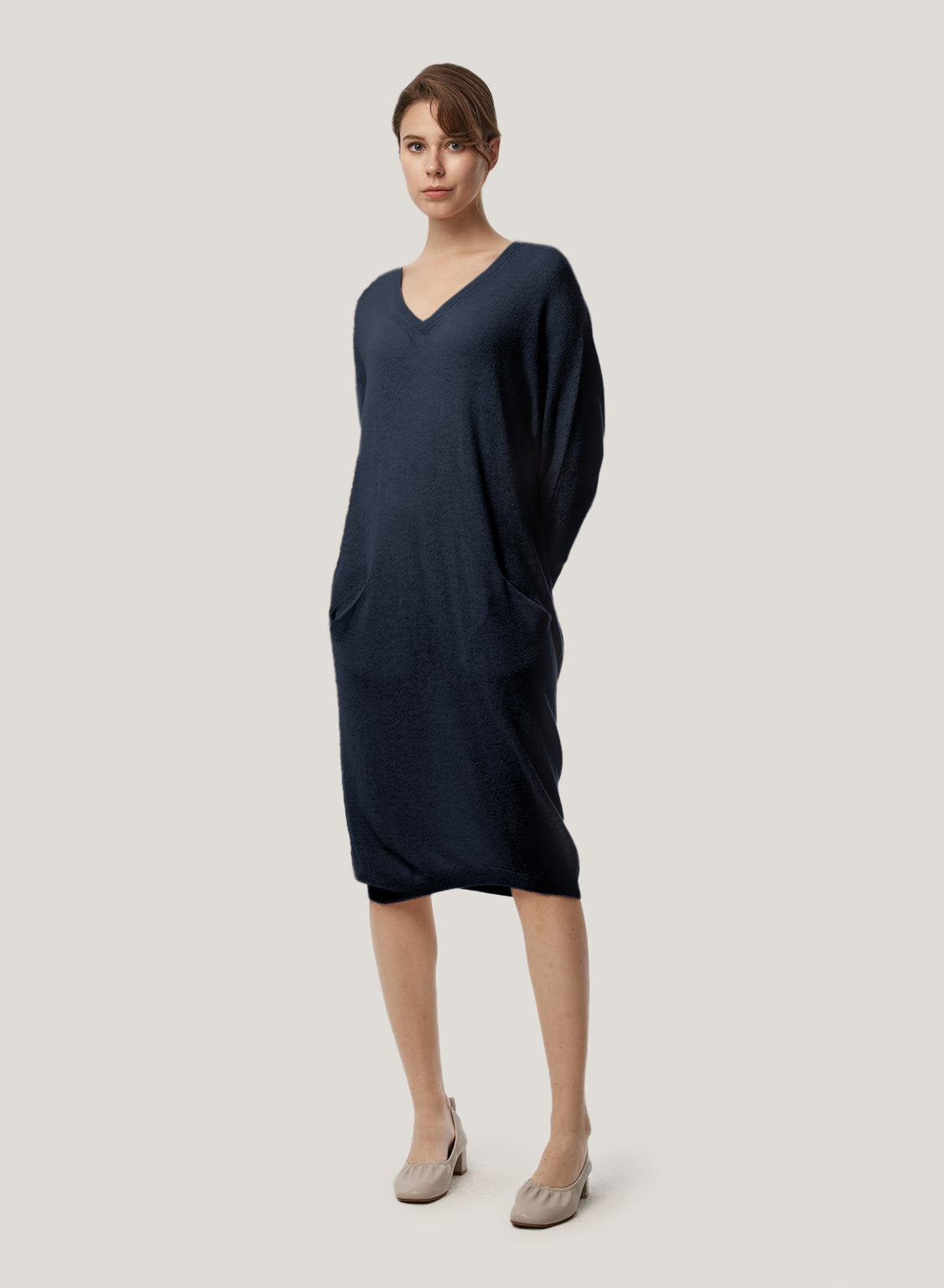 Loose V-Neck 100% Yak Wool Dress