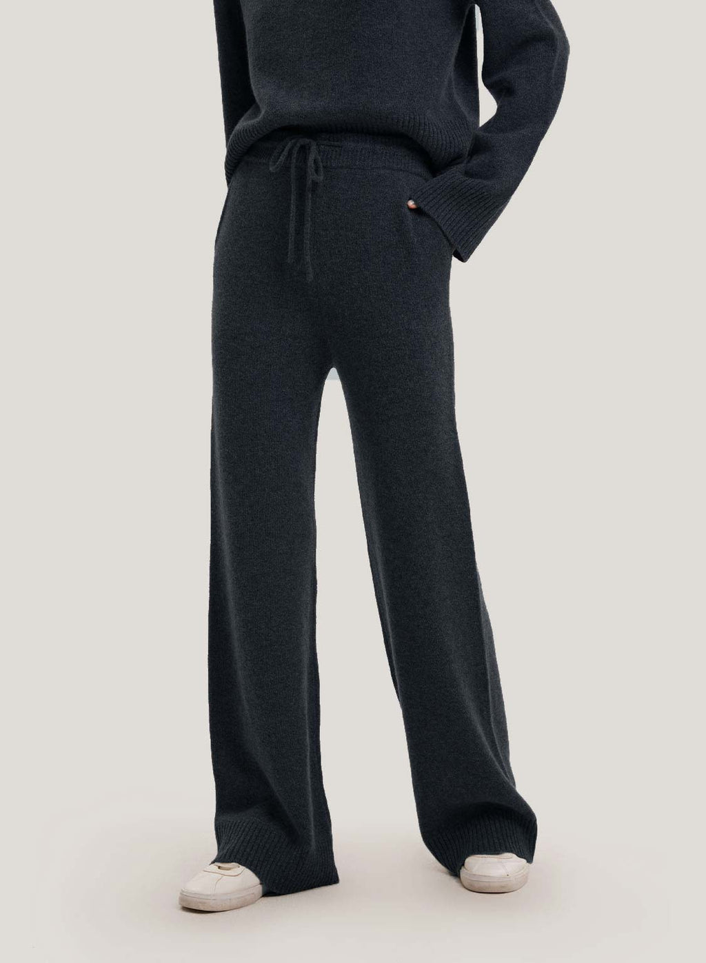 Wide-Leg Wool-Cashmere Knitted Pants